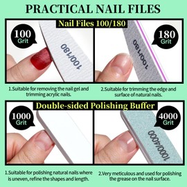 FANDAMEI Nail Tools, Nail Care Kit, Nail Files 100/180, Nail Buffer Block, Cuticle Nippers, Cuticle Pusher, Cuticle Peeler, Nail Lifter for Ingrown Toenails, Toenail File, Manicure Kit, Green