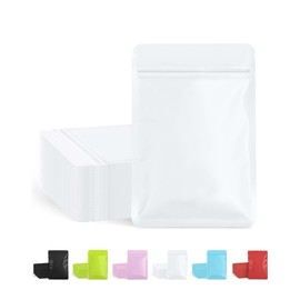 FireKylin 100 Pack Resealable Packaging Bags for Small Business Double-Sided Color Smell Proof Bags for Food Storage Flat Bags (White, 4" x 6")