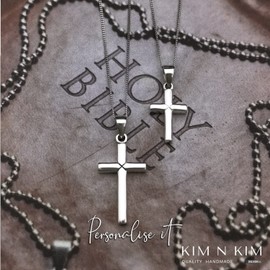 925 Sterling Silver Plain Thick Cross Pendant,Small(Mini) Cross & Medium Cross available,Free engraving service,Quality - KimnKim D1