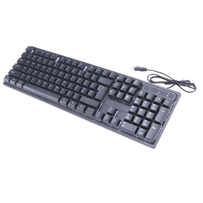 Keyboard Colorful Light Stable 104keys Suspended Keycap Wired Mechanical Gaming