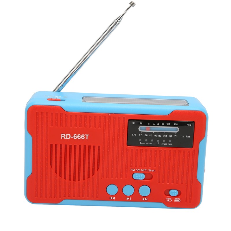 Emergency Radio Solar Powered Hand Crank AM FM Multifunction Portable