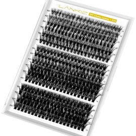 LANKIZ Lash Clusters, 30D+40D+50D Mix Individual Lashes, 320pcs D Curl Cluster Eyelash Extension, Soft & Reusable DIY Lash Extension, Wispy Cluster Eyelashes