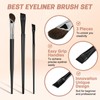 MUIIGOOD 3 Pcs Eyeliner Brushes Set, Fine Angled Eyeliner Eyebrow