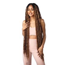Sensationnel Lulutress Crochet Braiding hair - DIY hair style crochet braids hair extensions All Kanekalon flame retardant synthetic Fiber Premade precurled Locs and Twists color braids - butterfly Locs 36 (T1B/30)