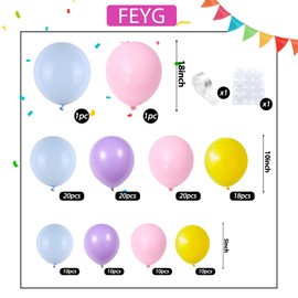 Blue Balloons Arch Garland Kit, Paw Dog Birthday Party Decorations with Pastel Blue Purple Yellow Pink Balloons for Boys Girls Blue Puppy Paw Theme Birthday Decoration Wedding Baby Shower Supplies