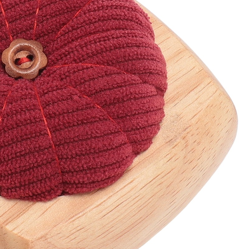 Pin Cushion Kit Cute Pumpkin Shape Pin Cushion Wooden Base