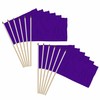 Purple Solid Color 12x18in Stick Flag - 1 dozen pack
