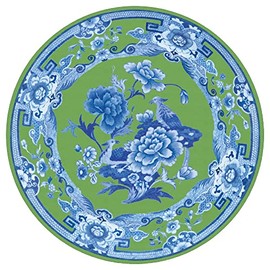 Caspari Green And Blue Plate Die-Cut Placemats - 1 Each, 14.5 inch diameter
