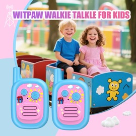 WITPAW 2 Pcs Walkie Talkies for Kids Rechargeable 3 KM Handheld Walkie Talkies Long Range Children's Birthday Christmas Party Gifts for 2-8 Years Old Girls Boys Outside Adventure Games Camping Hiking
