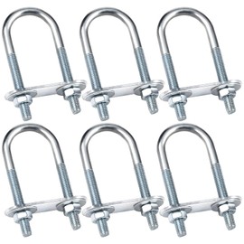 HNYYZL U Bolts 6PCS 0.98"(25mm) Inner Width 2.76"(70mm) Length Steel M6,with Nut,Washer,Plate
