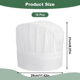 guduling 10pcs Toddler Chef Hat, Kids Chef Hats, Adjustable Chefs Hat Kids Bulk, Larger and Thicker Chef's Hats for Baking, Cooking, Pizza Party White