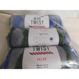 Big Twist Value lot of 3 Spa Stripe Dye Lot 456544