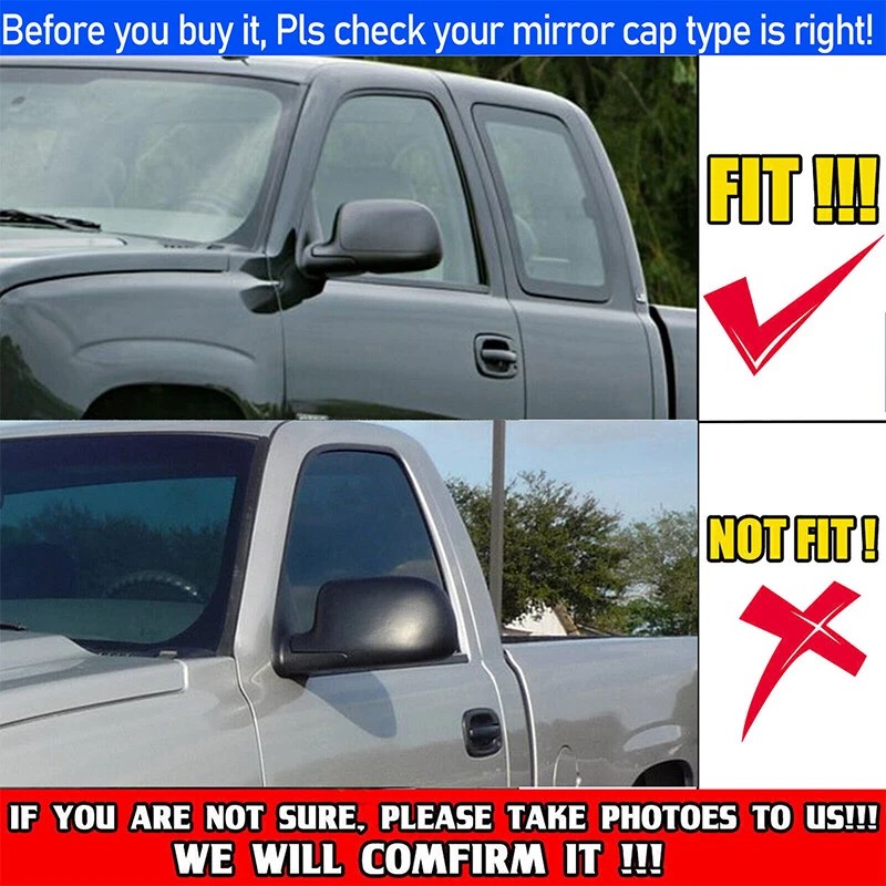 AMSPARC For 1999-2006 Chevy Silverado GMC Sierra Chrome Mirror COVERS