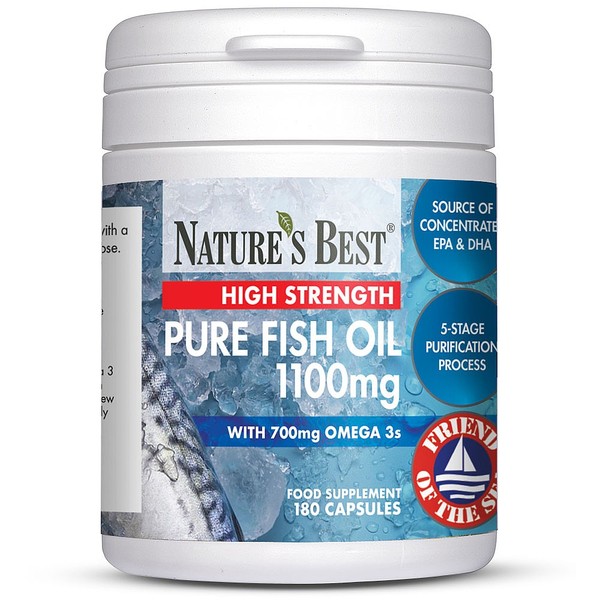Natures Best Fish Oil 1100mg, Pure Omega 3s With DHA/EPA, 360 CAPSULES IN 2 POTS