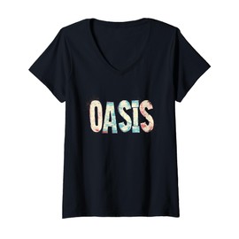 Womens Nice Oasis Statement for Man and Woman V-Neck T-Shirt