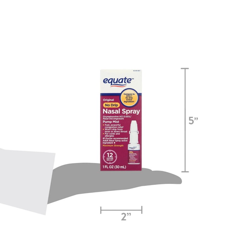 Equate Original No Drip Nasal Spray Maximum Strength Pump Mist