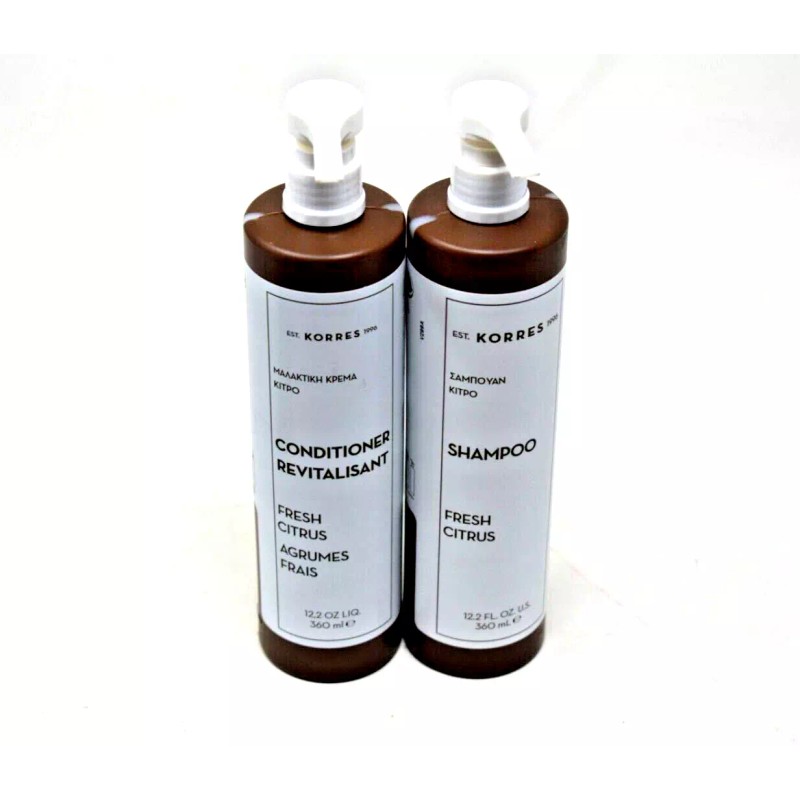 Korres Fresh Citrus Shampoo and Conditioner 12.2 fl oz ea