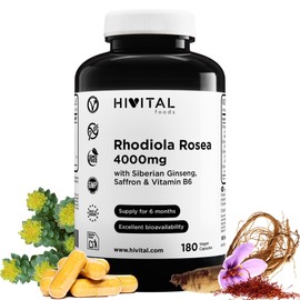 Rhodiola Rosea 4000 mg 180 Vegan Capsules for 6 Months