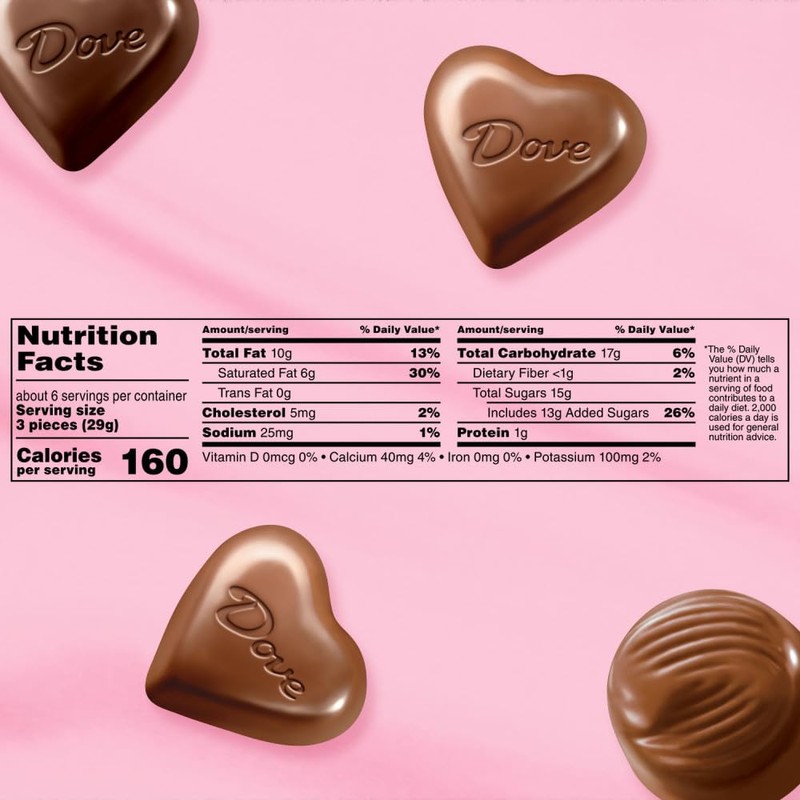 Dove Assorted Chocolate Hearts & Truffles, 5.82 oz Heart Tin