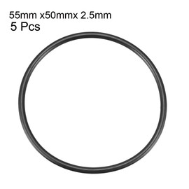 uxcell Nitrile Rubber O-Rings, 55mm OD 50mm ID 2.5mm Width, Metric Sealing Gasket, Pack of 5
