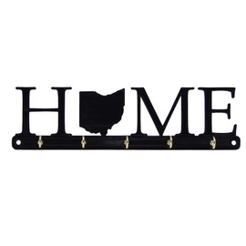 Ohio Home State Key Holder Hanger Rack Rustic Wall Decor - Entryway Jewelry Organization Housewarming New Home Realtor Gift