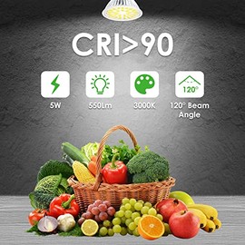 Eslas Eslas Gu10 LED Kaltes Wei? CRI>90, 5W 550Lm, 6000K Kaltesweiss, 50W Halogenlampen Ersetzt, 120 Grad Abstrahlwinkel, GU10 LED Reflektorlampe, Nicht-Dimmbar, 10 Stck