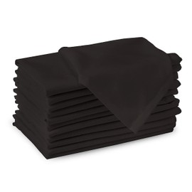 Encasa Cotton Cloth Napkins | Set of 12 | Size 43x43 cm | Charcoal Grey Solid Color | Machine Washable