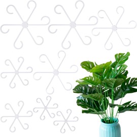 BEIQIYA 8pcs Climbing Houseplant Stem Supports, Reusable Plastic Plant Growth Stakes with 4 Sizes, Adjustable Flower Holders for Indoor Outdoor Gardens- Clear