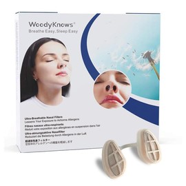 WoodyKnows WoodyKnows 3 Ultra-Breathable Nasal Filters with 12 Pairs of Replacement Filters, Seasonal and dust Allergies aid (Narrow, X-Large, 3 Filters+12 Replacements)