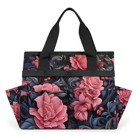 Skonsati Vintage Flower Gardening Tool Bag Portable Garden Tool Organizer Bag Standable Home Tool Kits Holder Garden Tote Bag (Tool NOT Included)