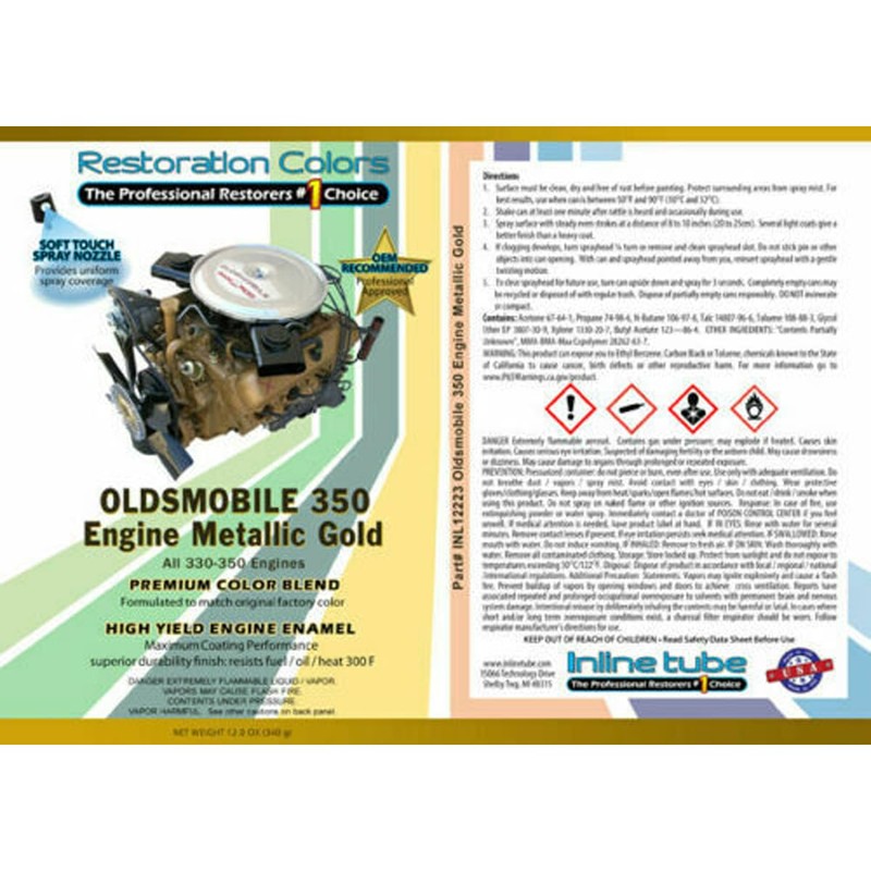 Inline Tube Replacement for 1968-72 Oldsmobile 330cid 350cid Gold Engine