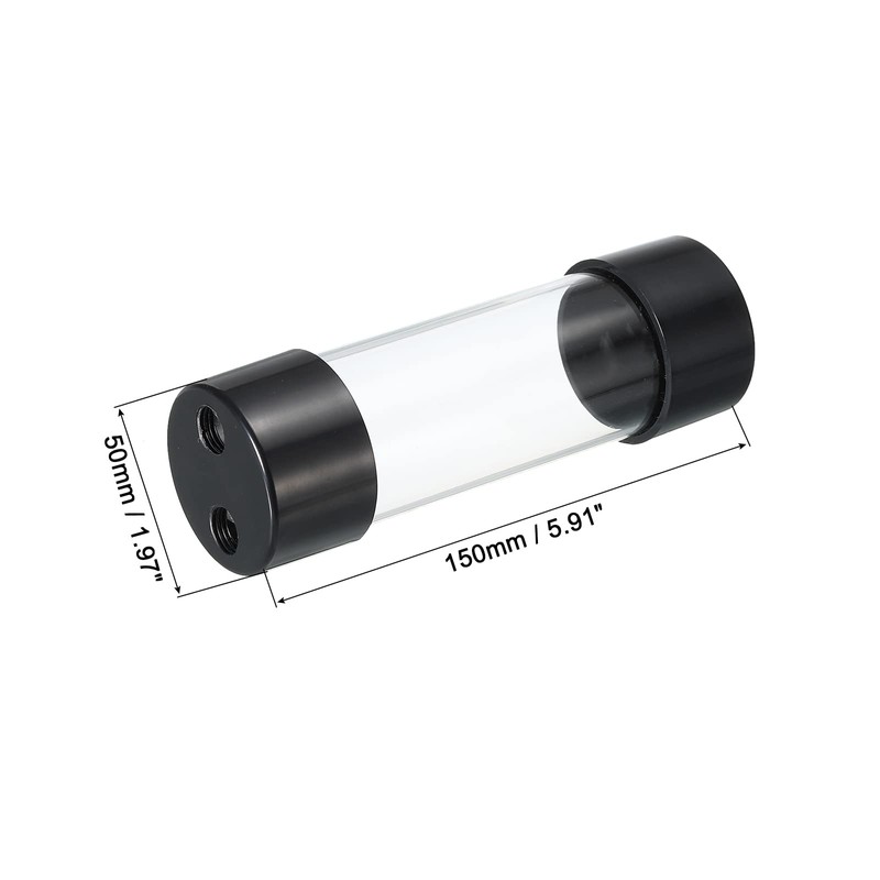 sourcing map Cylindrical Water Cooling Tank G1/4" Dia 50mm Length