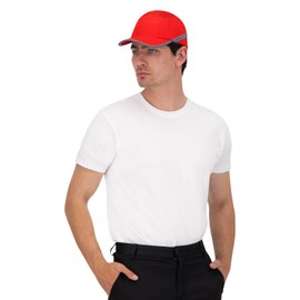 BWOLF Trivor Safety Helmet, Red, One Size, ABS Shell EN 812 with Velcro Closure and Reflective Strips