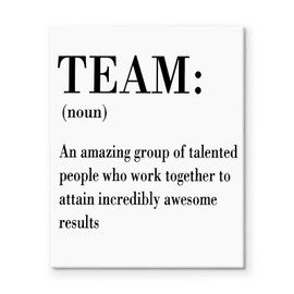 Motivational Inspirational Canvas Wall Art Decor - 16x20 inch "TEAM" Definition Quote Artwork, Positive Group Collaboration Message for Office, Home or Classroom, Motivational Quote for and Teamwork