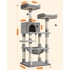 FEANDREA Cat Tree, Cat Tower for Indoor Cats, 56.3-Inch Cat