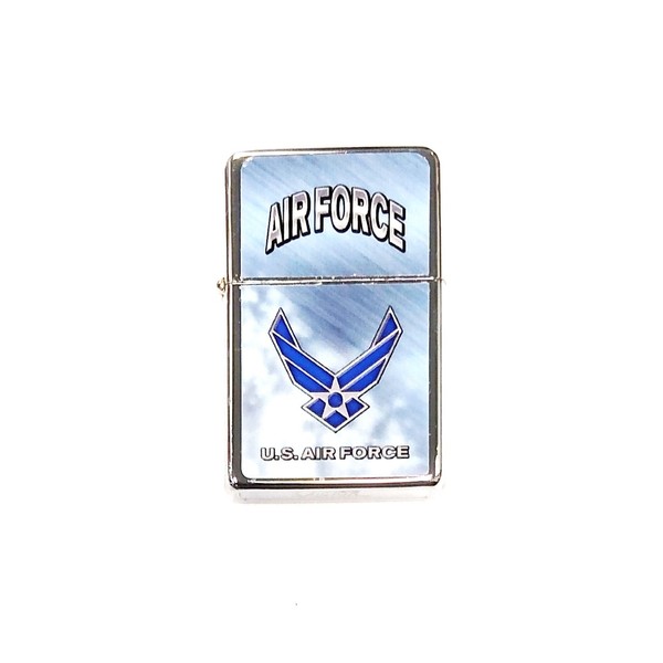 HP Industries Air Force Pocket Lighter Flip-Top Metal Chrome United States US Military