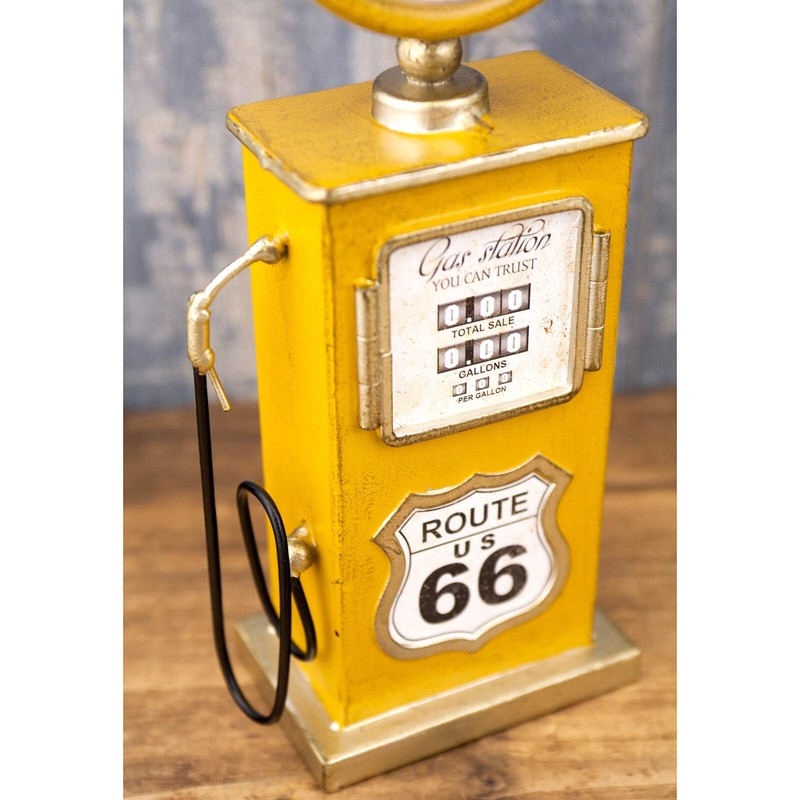 Akitsuki Boeki Table Clock YELLOW ROUTE 66 W 5.4 x