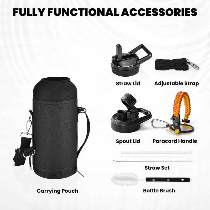 RAYMYLO Insulated Water Bottle 32 oz, Triple Wall Vacuum Stainless
