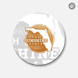 Unbranded Florida USA State Grunge Map | 4'' X 4'' Round Decorative Magnet