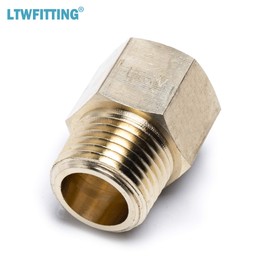 LTWFITTING No Lead Brass Pipe 1/2-Inch Female x 1/2-Inch Male NPT Adapter Fuel Gas Air (Pack of 5)