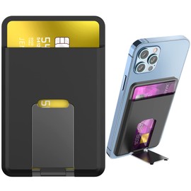 BIAJIYA Card Holder for Back of Phone for MagSafe Magnetic Silicone Wallet Compatible with iPhone16/15/14/13/12/12 Pro/ 12 Mini/ 12 Pro Max