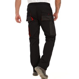 WORK IDEA Men's Rugged Work Pants Canvas Cargo Pants with Knee Pad Pockets,Black, 36Wx32L