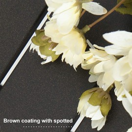 PHI VILLA 37 Inch Outdoor Dining Table Metal Steel Slat Patio Dining Table Umbrella Table with 1.57" Umbrella Hole (Brown)