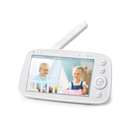 HiPP Video Baby Monitor Screen, 5” Parent Unit for VAVA, Single Split-Screen, Infrared Night Vision, 2X 4X Zoom, 900ft Long Range, 4500mAh Battery, 2-Way Audio Talk