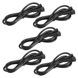FVTLED Pack of 5, 2m 6.56ft 4Pin Extension Cable Wire with Male and Female Connectors at Both Ends Only RGB Multi-Color LED Deck Light