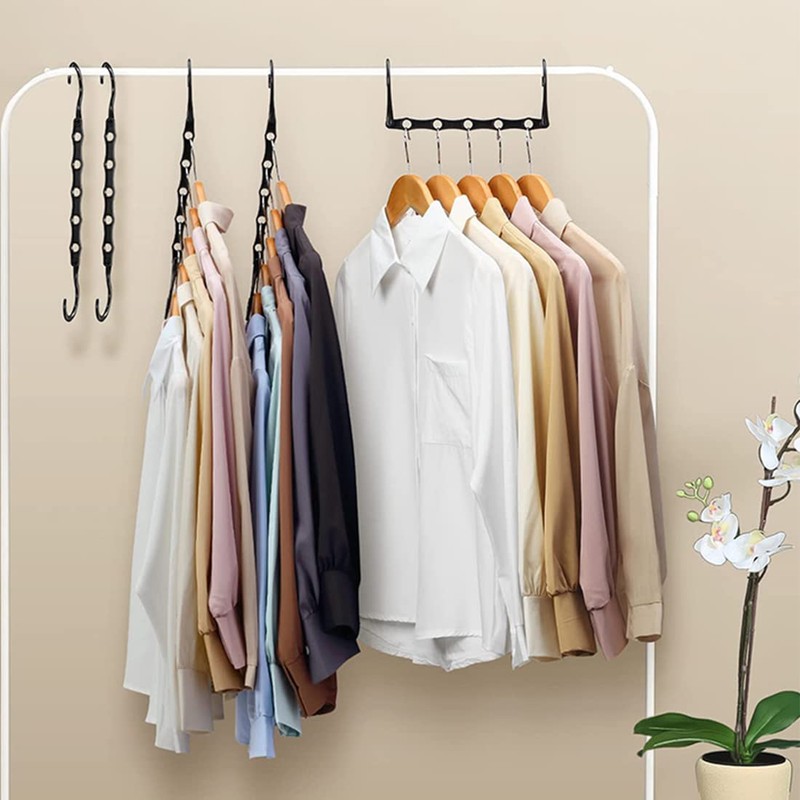 Ncheli Pack of 4 5-in-1 Clothes Hangers, Space-Saving, Rotating Magic
