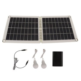 Solar Light Bulbs 60W Solar Powered Portable Camping Light with 2pcs Usb High Brightness Bulbs for Outdoor Tent