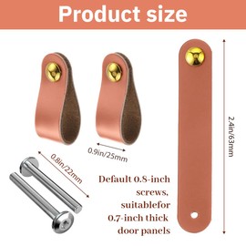 JYNXOR 2 Stück Ledergriffe für Möbel,6.4 x 2.5 cm Handgemachte Griff Möbelknöpfe Leder Möbelgriffe,Schrank knöpfe, Schrankgriff Schrankknöpfe für Küche, Bad, Schränke, Kommode(braun)