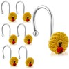 AMZXHCQ Shower Curtain Hooks 12pcs, Sunflower Shower Curtain Hooks Anti