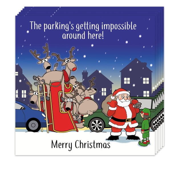 Twizler Lustige Weihnachtskarten, 6 Stück – Impossible Parking Design –